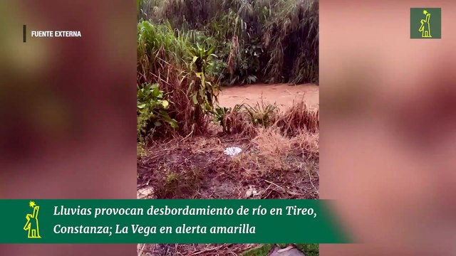 Lluvias provocan desbordamiento de río en Tireo, Constanza; La Vega en alerta amarilla