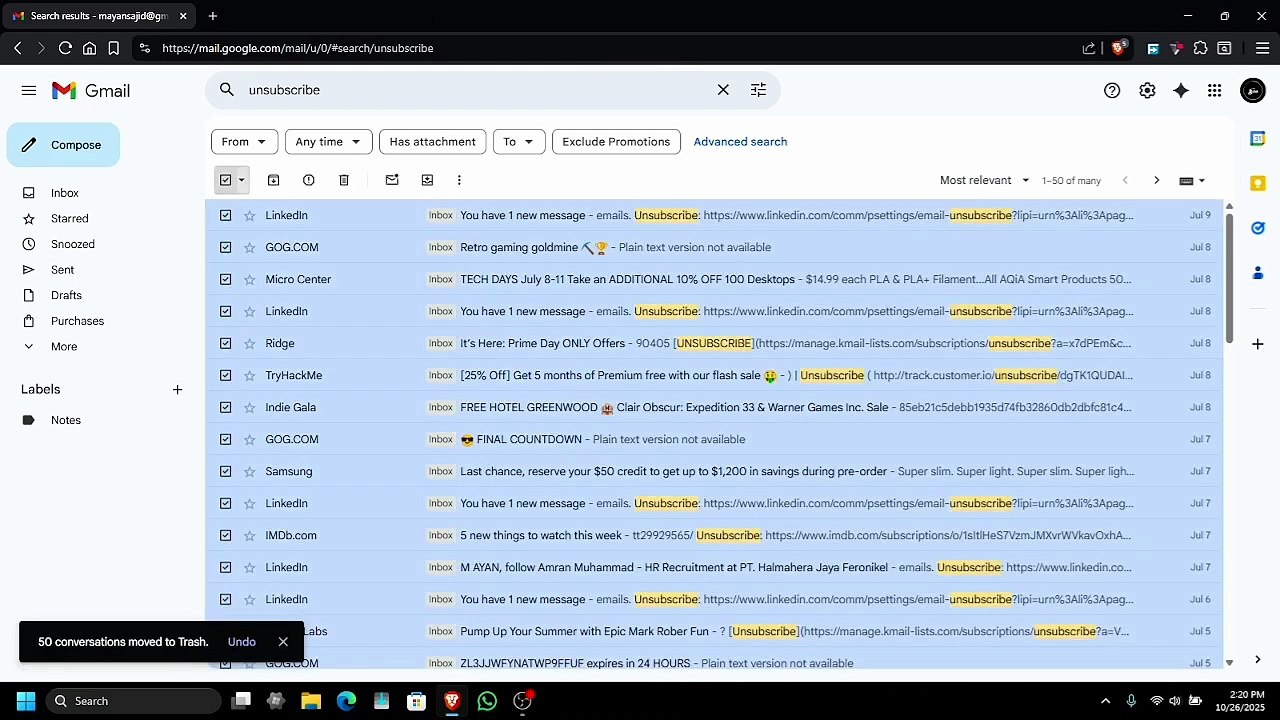M AYAN SAJID - THE MOST EFFICIENT WAY TO CLEAN YOUR GMAIL INBOX