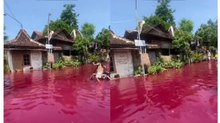 Questa città in Indonesia si è tinta di rosso dopo le inondazioni: ecco perché