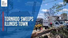 Suspected tornado leaves trail of destruction in northern Illinois town