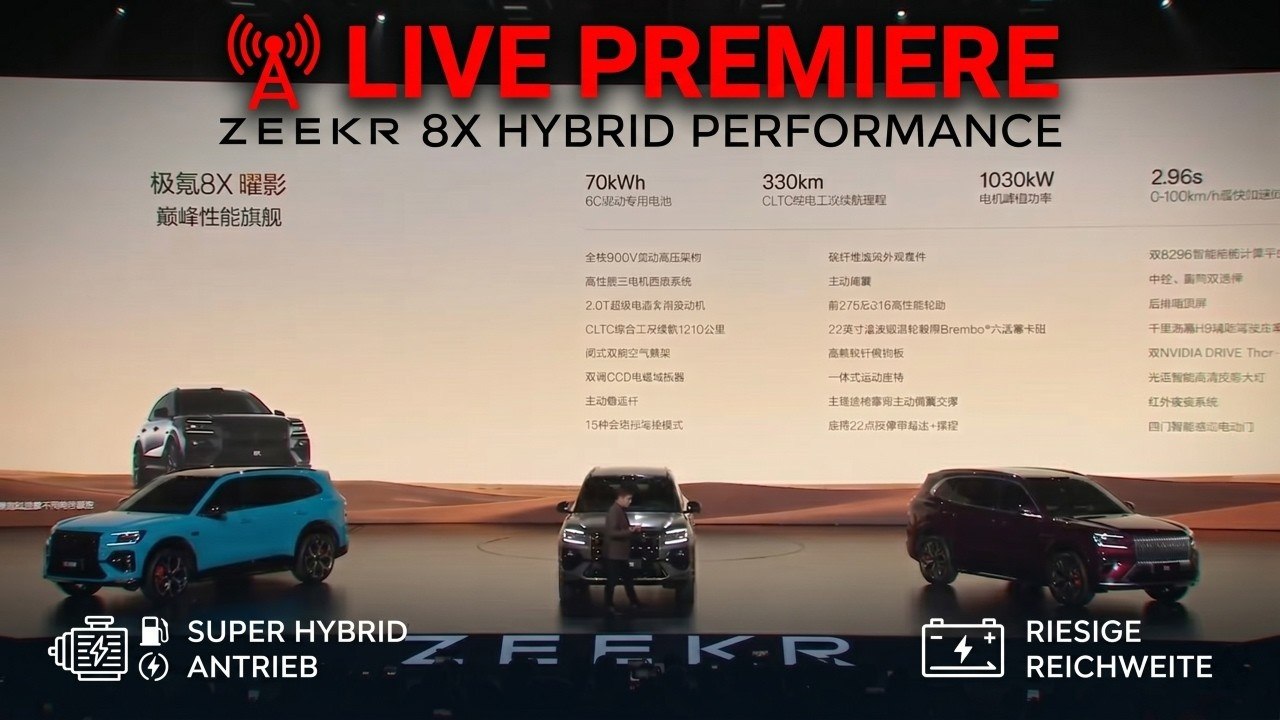 Zeekr 8X Weltpremiere (Launch-Event): Ein SUV setzt Maßstäbe im Segment
