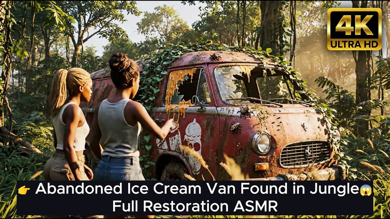 ASMR Car Restoration Video | Abandoned Ice Cream Van Found in Jungle 😱 | Full Restoration ASMR (Satisfying)