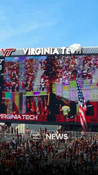 🚨 Parachutist CRASHES Into Stadium Scoreboard! 😱 #Shorts #News