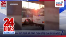 Pampasaherong bus at PNP coaster, nagbanggaan sa EDSA Bus lane | 24 Oras Weekend