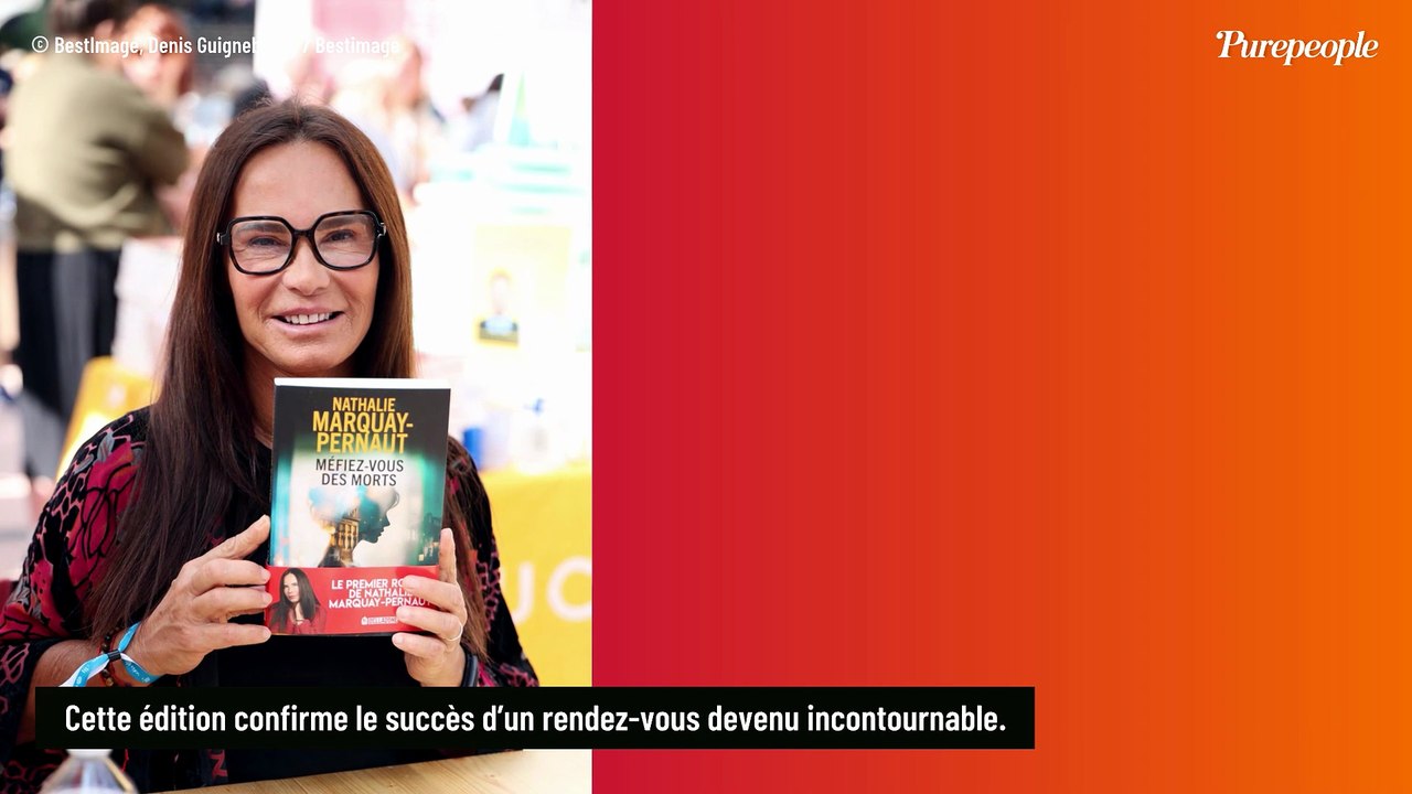 Les stars envahissent les allées du Festival du livre, Sophie Marceau lumineuse et sourire aux lèvres ne passe pas inaperçue