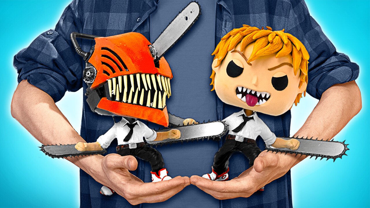 DIY Chainsaw Man Figure with a Functional Chainsaw || Denji's Helmet With Pochita's Room Inside
