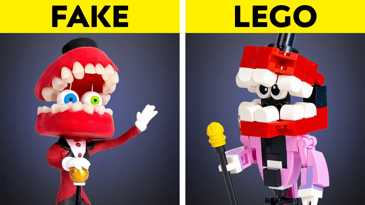 Fake vs LEGO 🎪 🎭 The Amazing Digital Circus Characters Show Their New Style