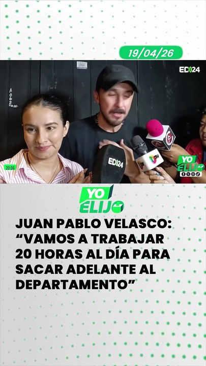 Tras conocer que es el nuevo Gobernador de Santa Cruz, Juan Pablo Velasco aseguró que dedicará jornadas extensas de trabajo diario