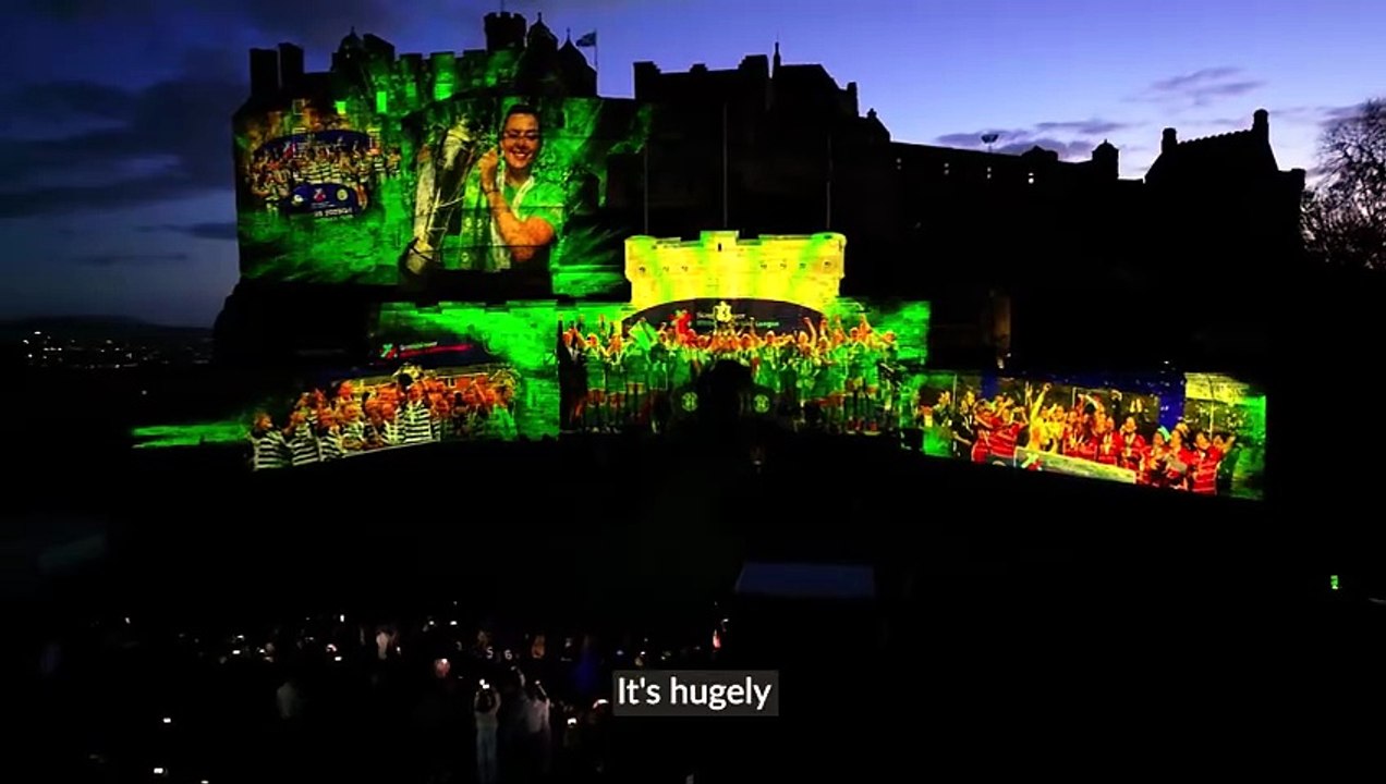 Edinburgh Castle lit to mark ScottishPower’s three-year extension of women’s football support