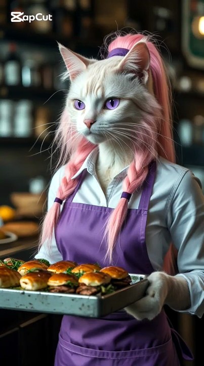Cat Waitress Carrying Heavy Things 😻🍽️💪  Funny & Cute Moments 😍