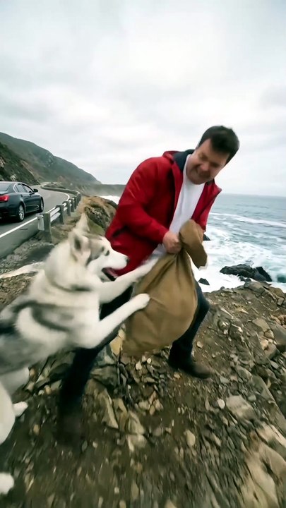 🐺❤️ Brave Husky Finds Old Fisherman to Save Her Puppies – A Heartwarming Miracle! 😭🐶