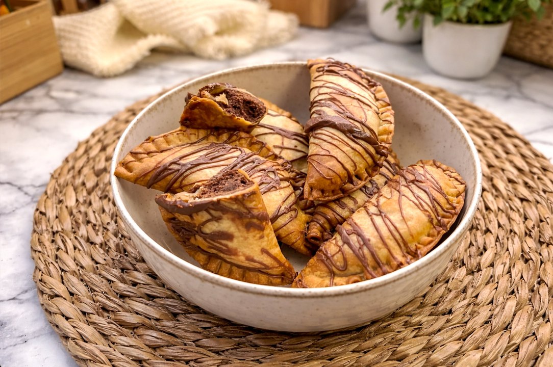 Empanadillas de chocolate, galleta y nueces en la arifryer