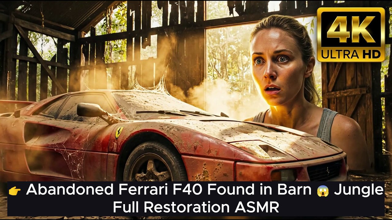ASMR Car Restoration Video | Abandoned Ferrari F40 Found in Barn 😱 | Full Restoration ASMR