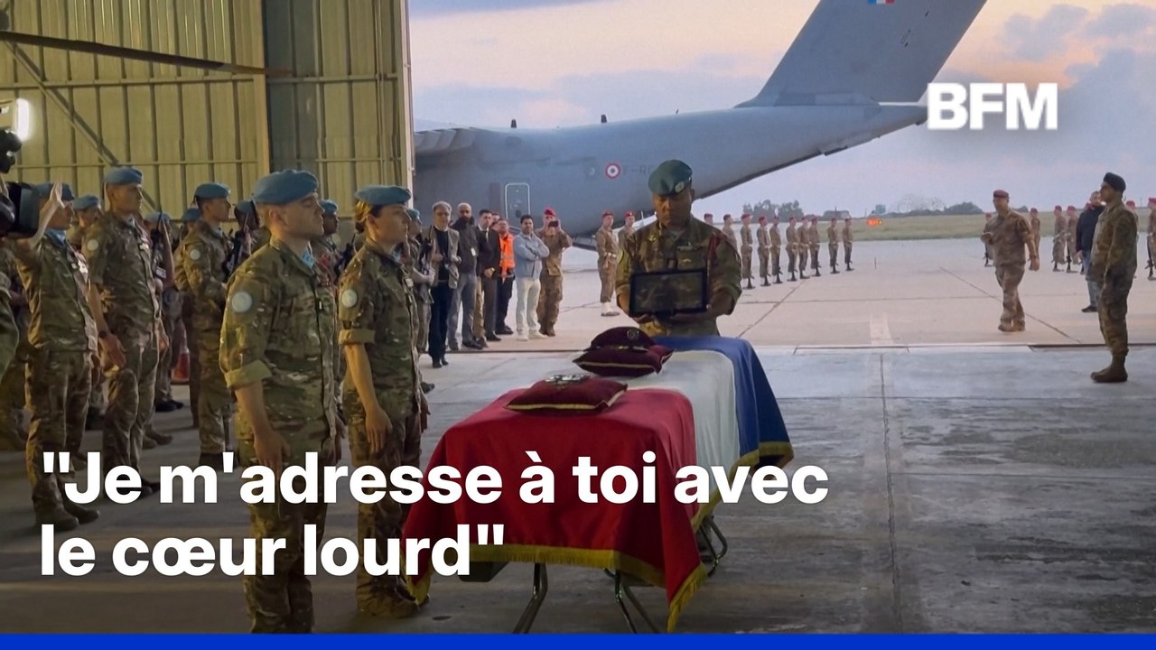 Guerre au Moyen-Orient: l'hommage au sergent-chef Florian Montorio avant son rapatriement en France