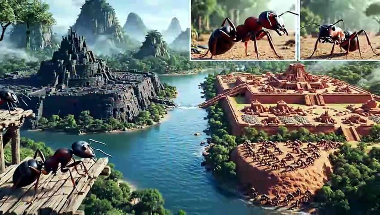 Ant colony Black Ants V's Red Ants part 1