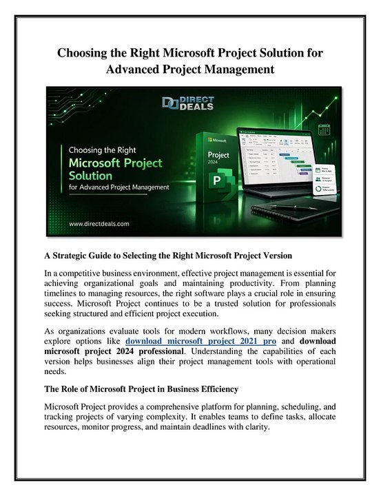 Choosing the Right Microsoft Project Solution for Advanced Project Management