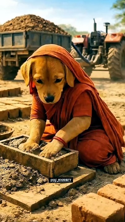 No one helped the poor puppy 🐕 so he carried a load to get his mother treatment 😭