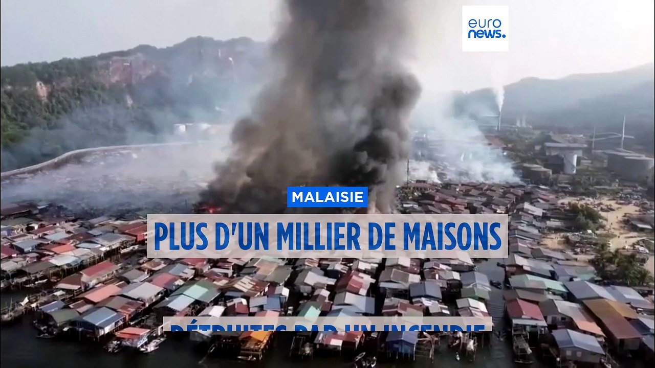 Au moins un millier de maisons ont brûlé dans un village de Bornéo