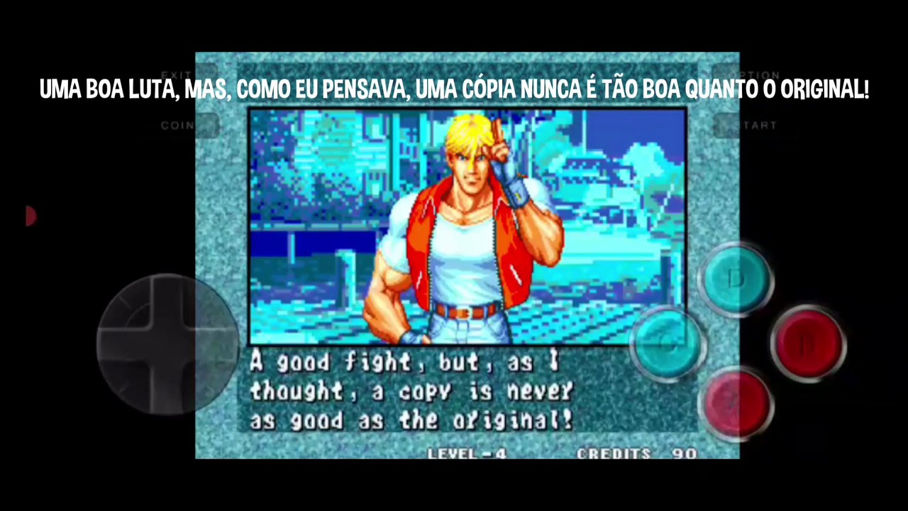 Fatal Fury 3 Terry Bogard vs Terry Bogard clone fala de vitória do Terry Bogard em português parte 2