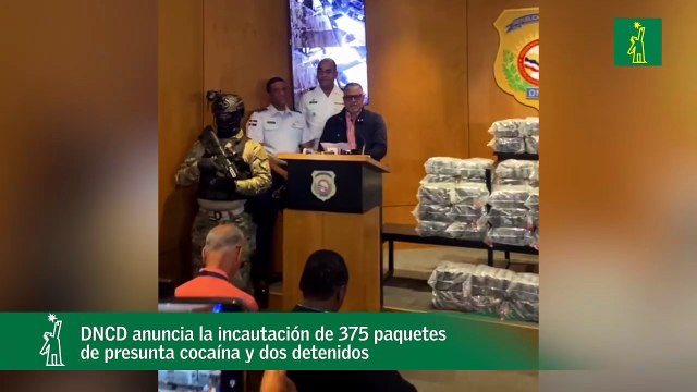 DNCD anuncia la incautación de 375 paquetes de presunta cocaína y dos detenidos