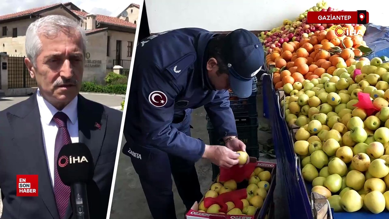 Gaziantep'te pazarda akılalmaz hile: Çürük elmaları etiketle gizledi