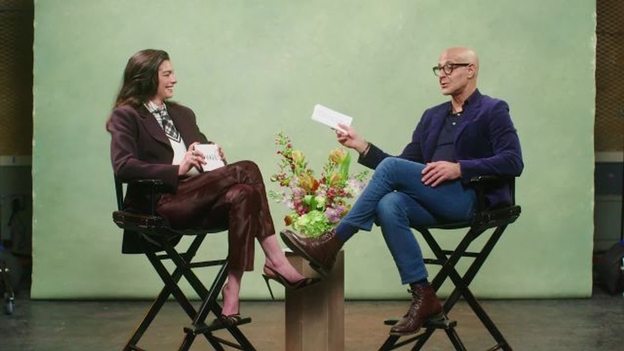 Anne Hathaway and Stanley Tucci Talk Chelsea Boots and Cocktails in the Latest ‘Off the Cuff’