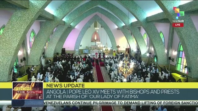 Pope Leo XIV meets with bishops and priests at the Parish of “Our Lady of Fatima”