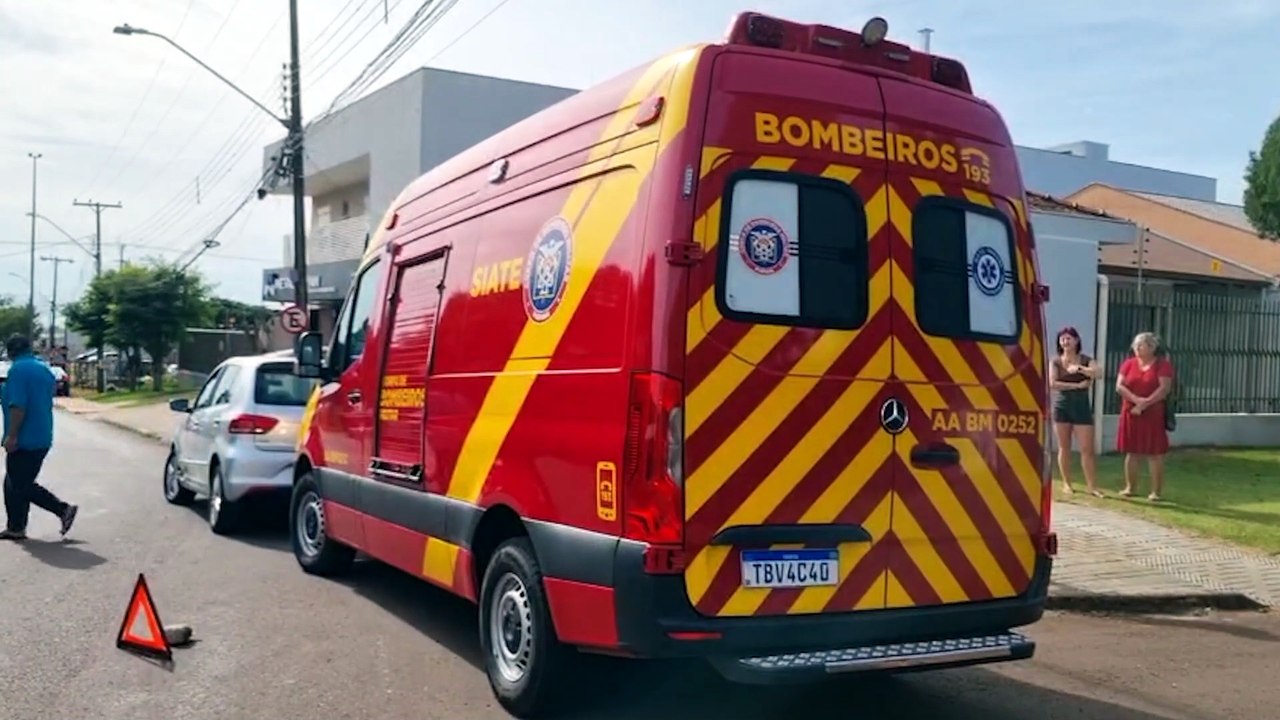 Motociclista fica ferido em acidente no bairro Pioneiros Catarinenses, em Cascavel