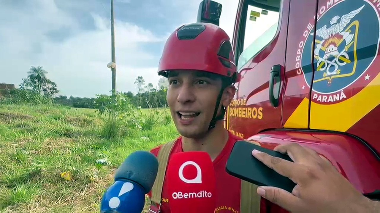 Bombeiros resgatam vaca presa em buraco no Jardim Império do Sol, em Umuarama