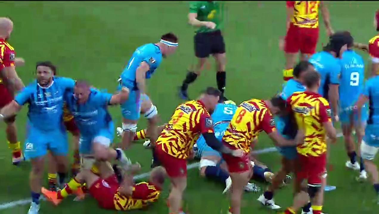 TOP 14 - Essai de Jordan UELESE 2 (MHR) - Montpellier Hérault Rugby - USA Perpignan