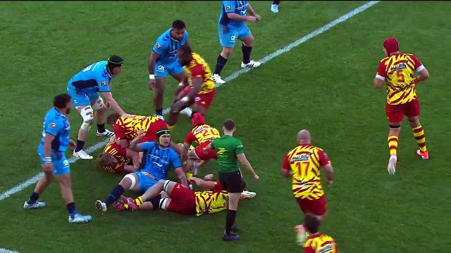 TOP 14 - Essai de Tristan TEDDER (USAP) - Montpellier Hérault Rugby - USA Perpignan