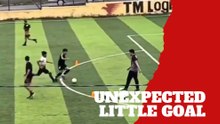 Little kid steals the show with unexpected goal during training