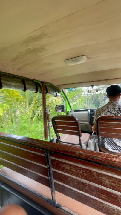 Taxi ride through Bali rice fields 🌾🚕Nothing but green, silence, and nature.Peaceful vibes all the way ✨