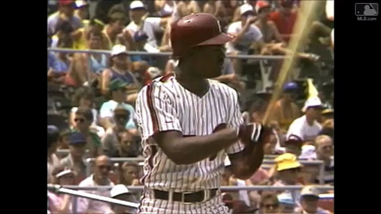 Ricky Jordan (PHI) hits a home run is his first at-bat in the Majors (7/17/88)