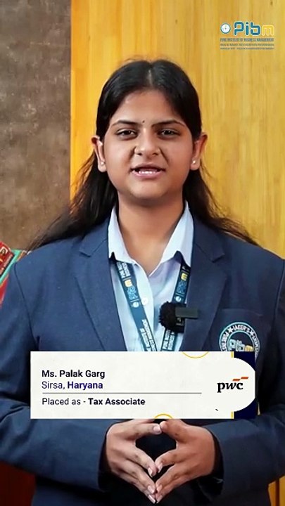PIBM to PwC_Tax Associate Placement_MBA & PGDM_Palak Garg_Batch_2024_26