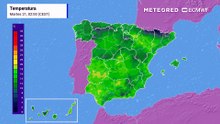Temperatura máxima prevista para hoy y mañana miércoles por el modelo europeo