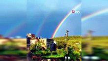 Sağanak sonrası gökyüzü renklendi!