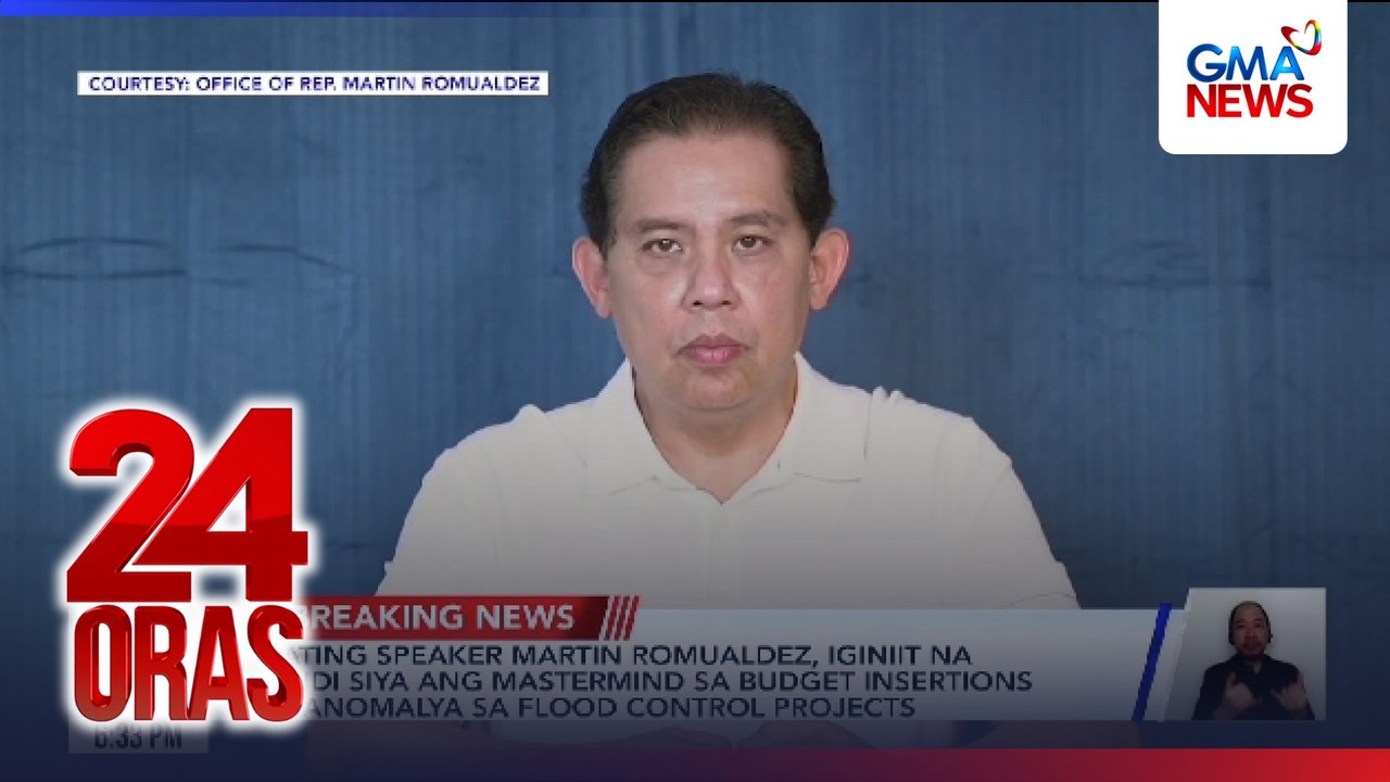 Dating Speaker Martin Romualdez, iginiit na hindi siya ang mastermind sa budget insertions at anomalya sa flood control projects | 24 Oras