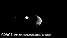 Martian Moon Deimos Pass In Front Of Jupiter And Its Moons