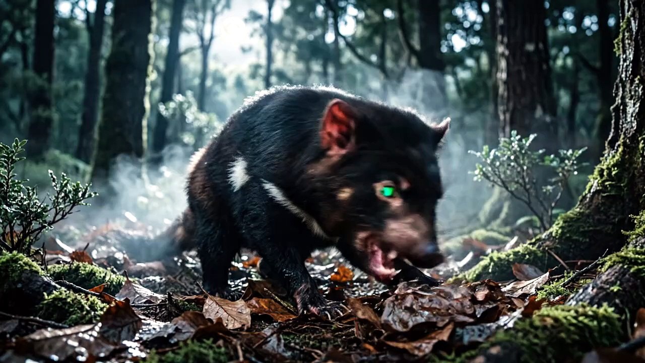 Tasmanian Devil Night Feeding