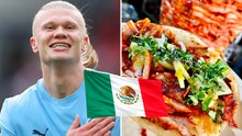 Erling Haaland, figura del Manchester City, se rinde ante los tacos de México y los presume como su comida favorita