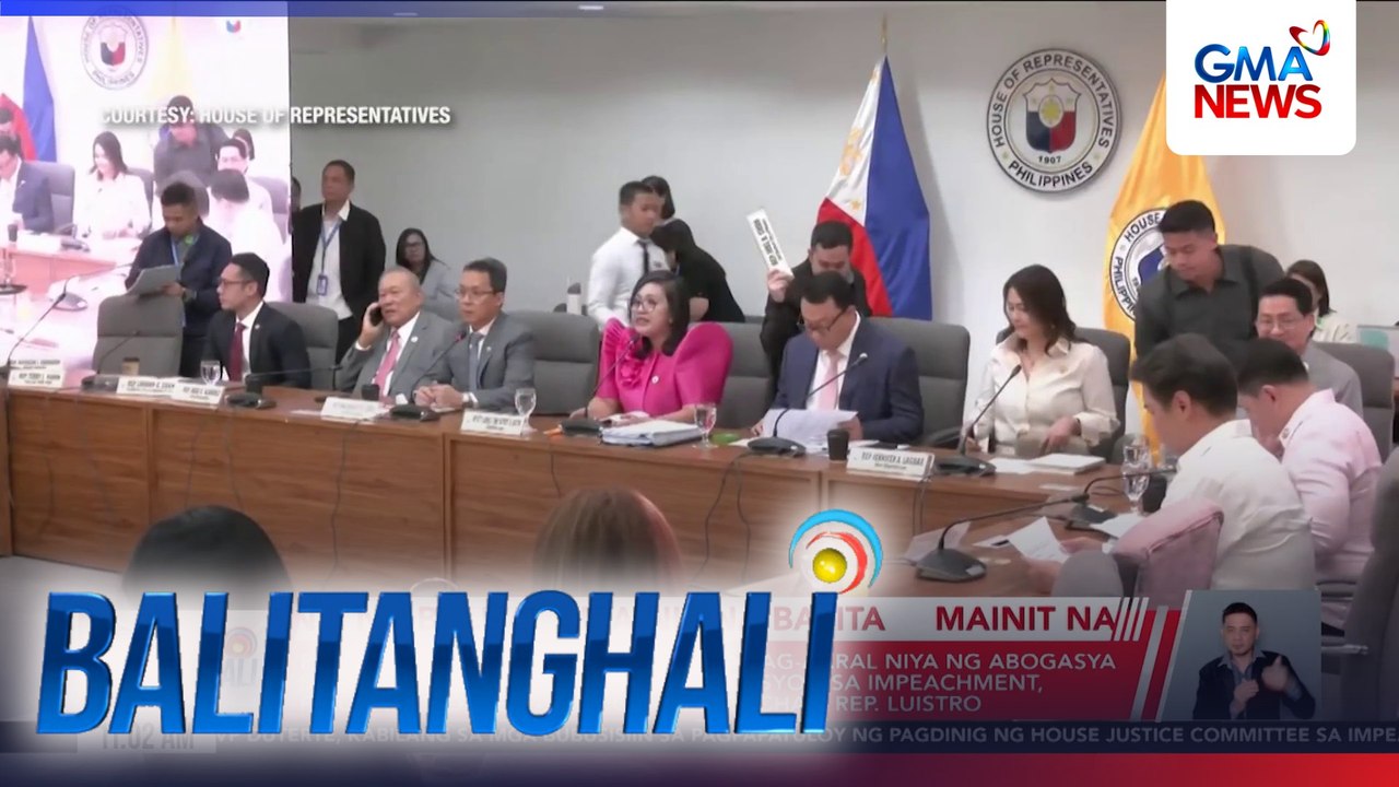 Pahayag ni VP Duterte tungkol sa pag-aaral niya ng abogasya sa halip na sagutin ang mga alegasyon sa impeachment, pinuna ni House Justice Committee Chair Rep. Luistro | Balitanghali