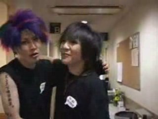 Miyavi glomps and kisses Kai (Drummer - Gazette)