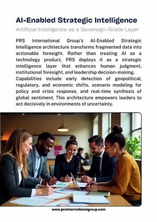 PRS International Group Announces Global Expansion of Sovereign-Grade Advisory Services