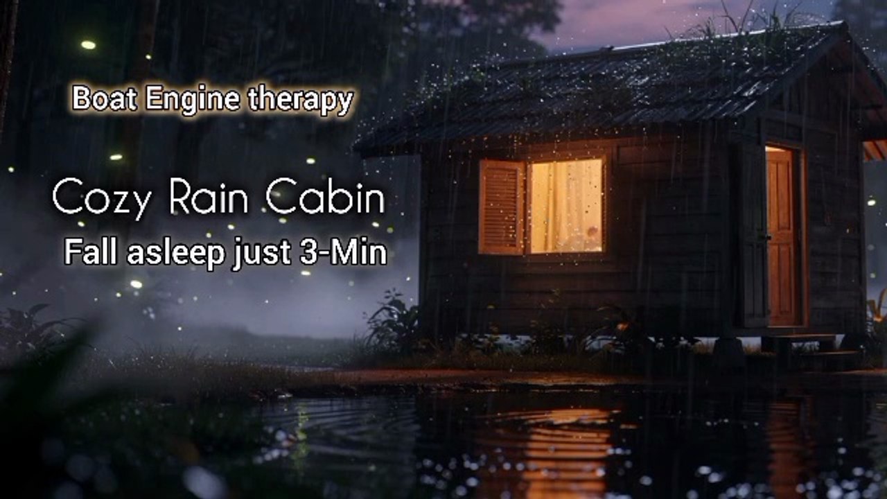 Cozy Wood Cabin in Rain 🌧️ Boat Water Sounds for Deep Sleep & Relaxation