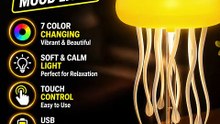 Jellyfish Table Lamp | Color Changing LED Mood Night Light for Bedroom Desk Decor