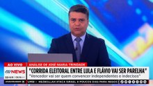 Disputa entre Flávio Bolsonaro e Lula promete eleição acirrada; Trindade comenta