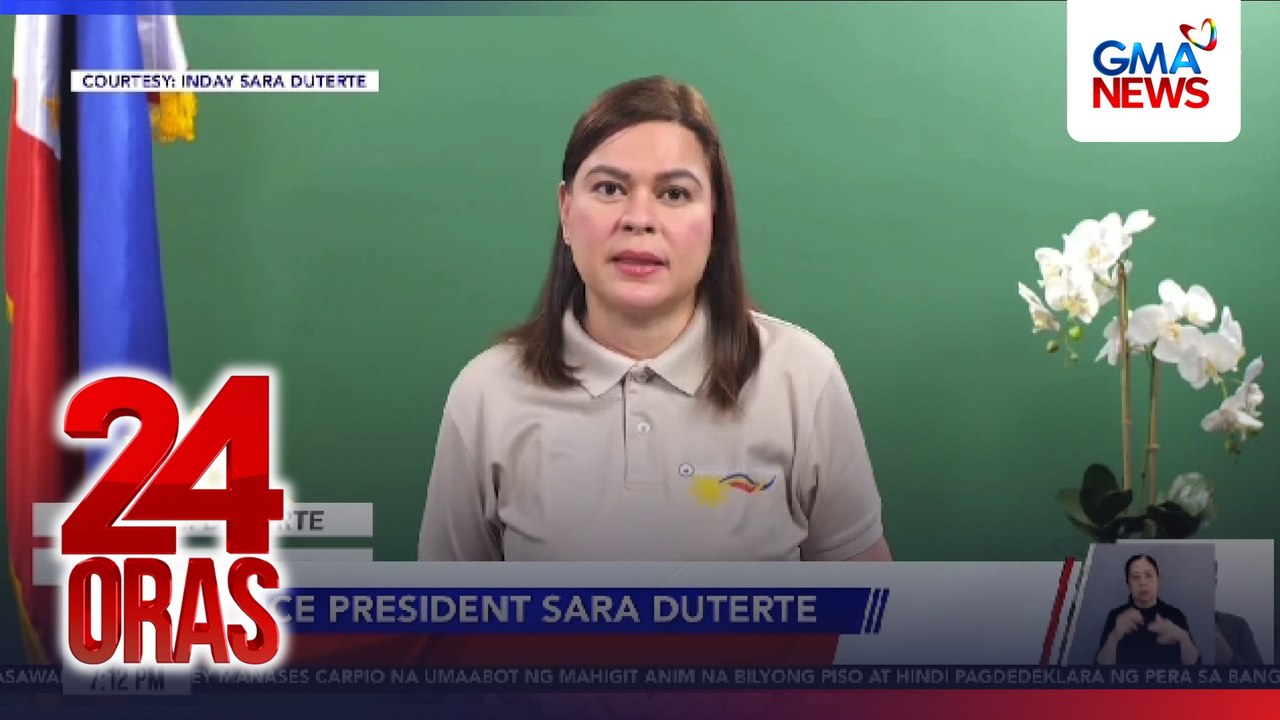 VP Sara Duterte - Ang korapsyon ng climate infrastructure ay tuwirang banta sa national security | 24 Oras