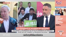Santiago Abascal amarga al sanchismo avanzando el acuerdo PP-VOX en Aragón para volver a investir a Jorge Azcón
