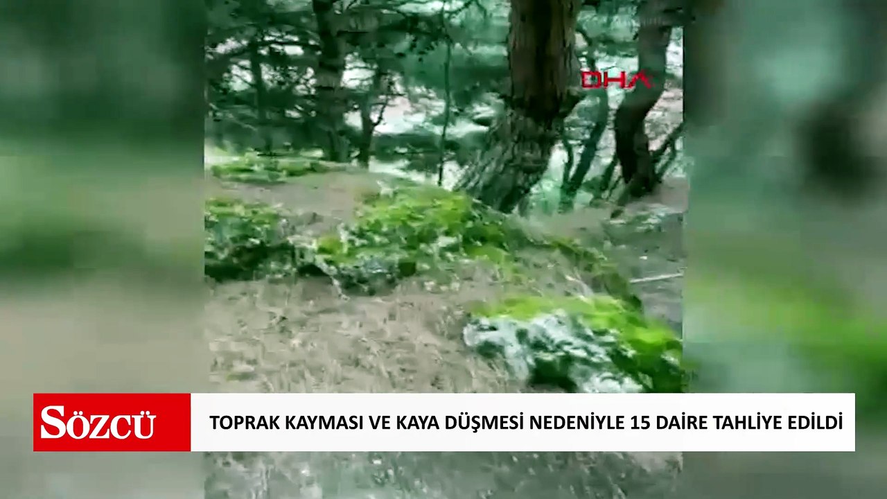 Tokat'ta toprak kayması ve kaya düşmesi nedeniyle 15 daire tahliye edildi